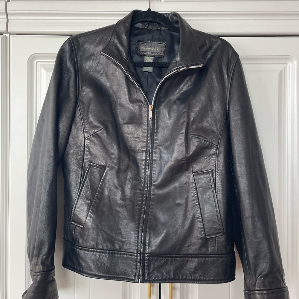 Banana Republic Black Genuine Leather Jacket